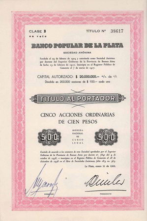 Banco Popular de La Plata S.A.
