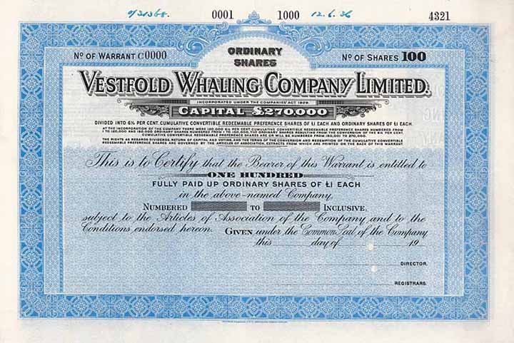 Vestfold Whaling Company Ltd.