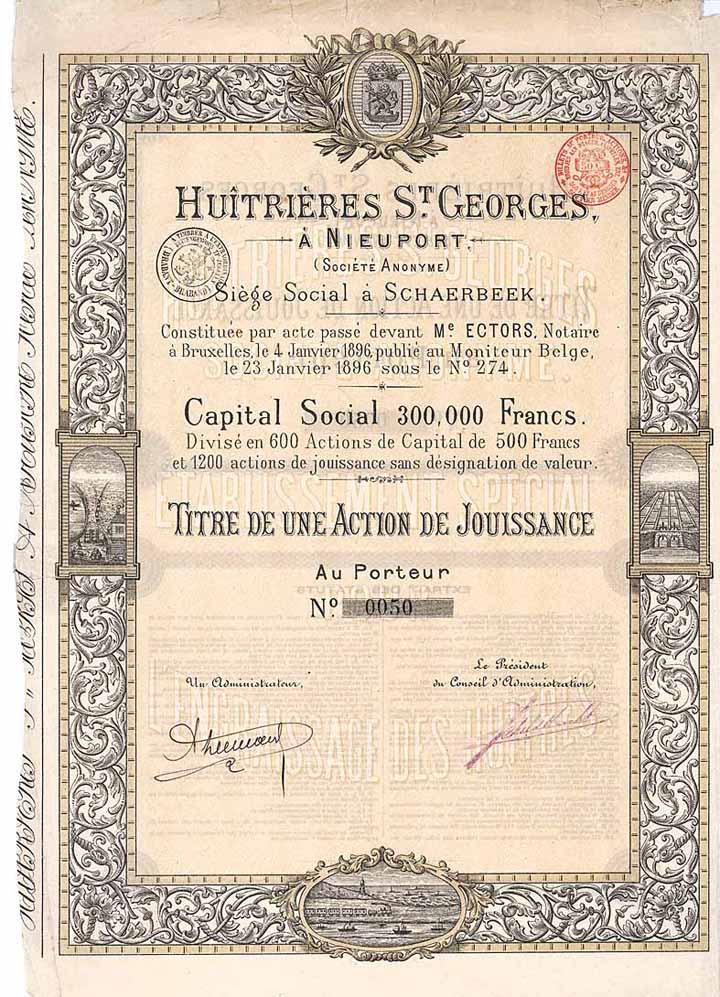 Huitrières St. Georges, à Nieuport S.A.