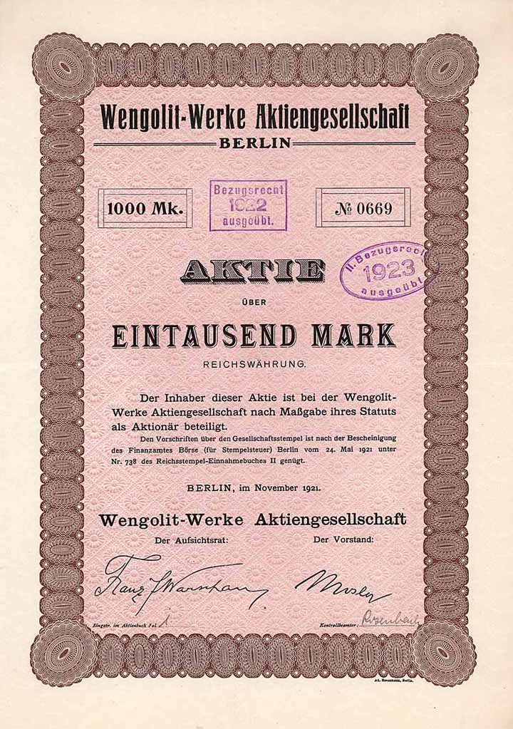 Wengolit-Werke AG