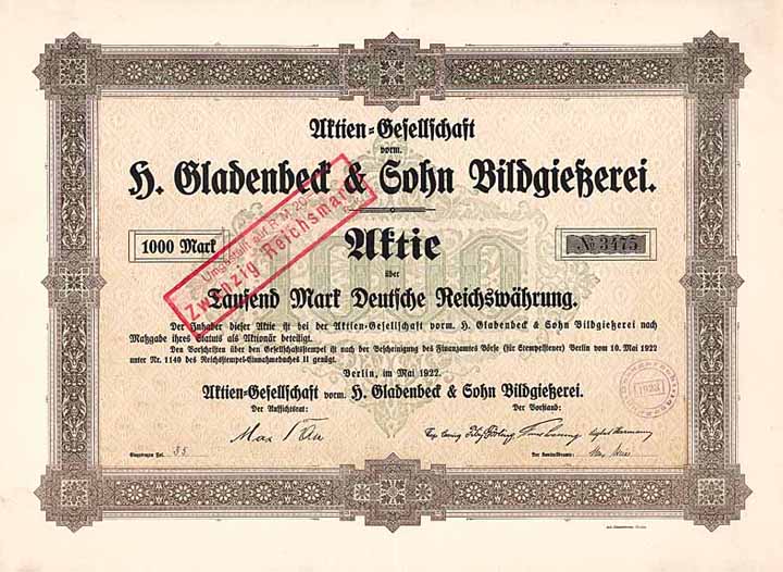 AG vorm. H. Gladenbeck & Sohn Bildgießerei