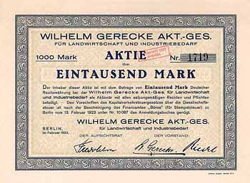 Wilhelm Gerecke AG für Landwirtschaft und Industriebedarf