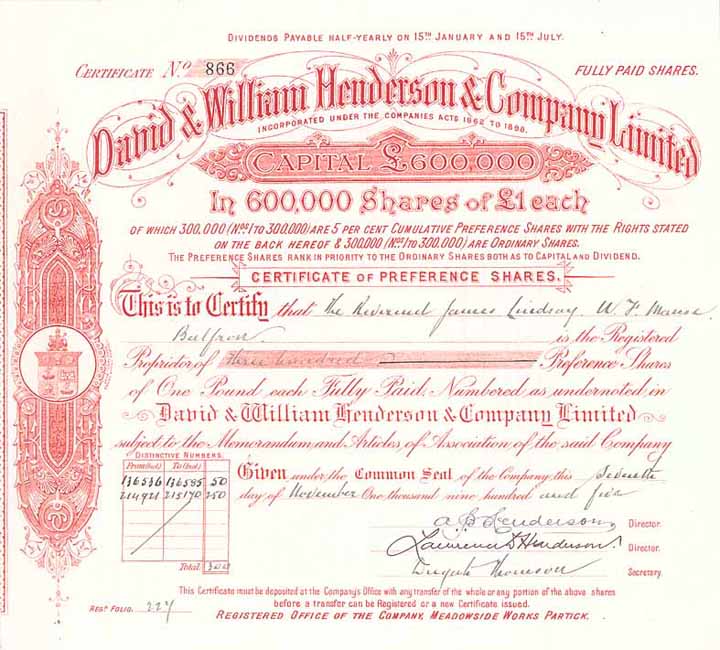 David & William Henderson & Co. Ltd.