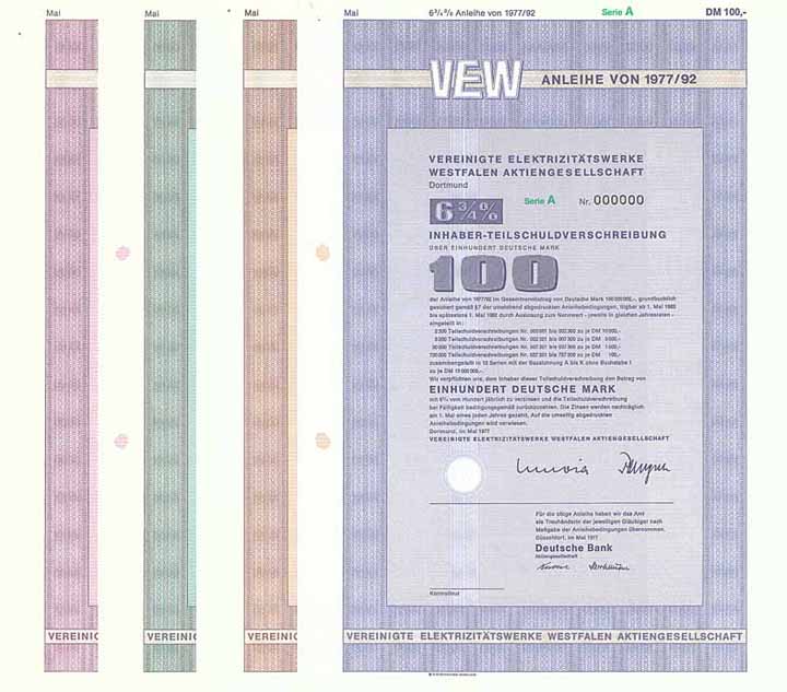 Vereinigte Elektrizitätswerke Westfalen AG (4 Stücke)