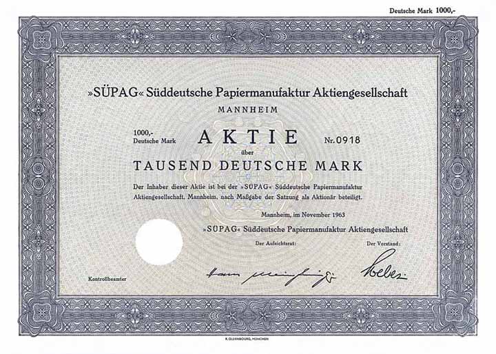 SÜPAG Süddeutsche Papiermanufaktur AG