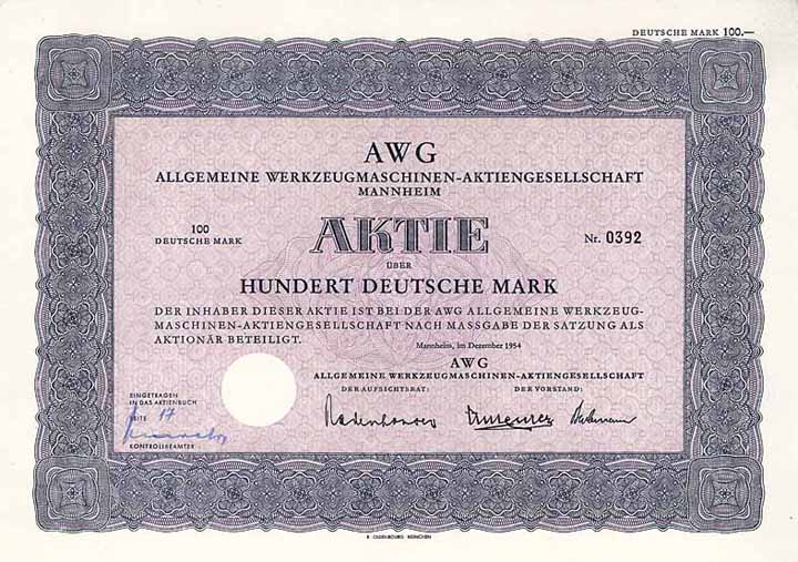 AWG Allgemeine Werkzeugmaschinen-AG