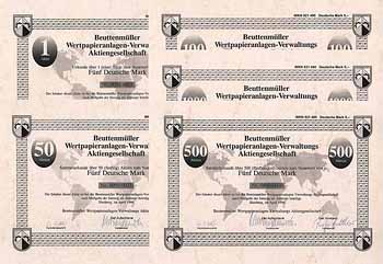 Beuttenmüller Wertpapieranlagen-Verwaltungs-AG (5 Stücke)