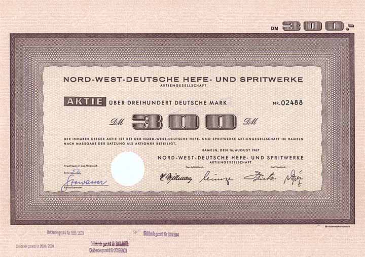 Nord-West-Deutsche Hefe- und Spritwerke AG