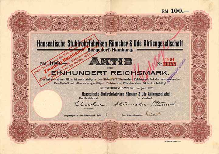 Hanseatische Stuhlrohrfabriken Rümcker & Ude AG