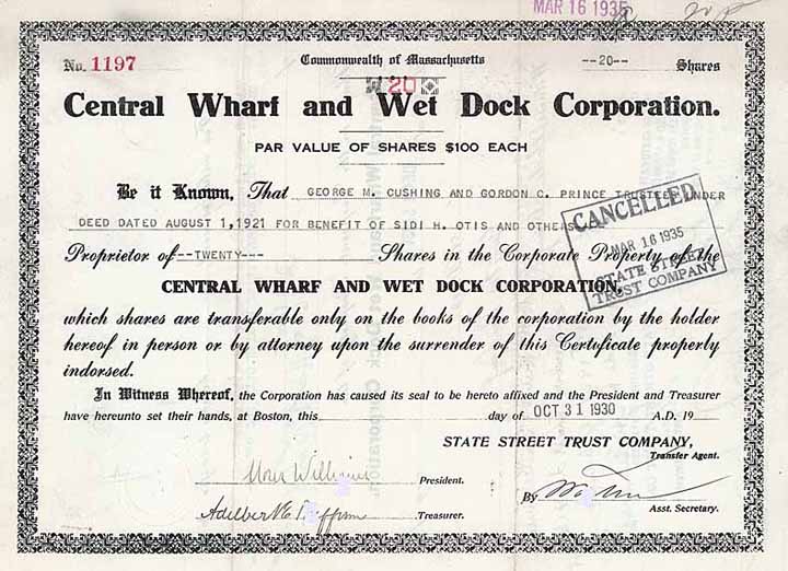 Central Wharf and Wet Dock Co.