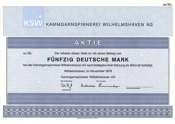 Kammgarnspinnerei Wilhelmshaven AG