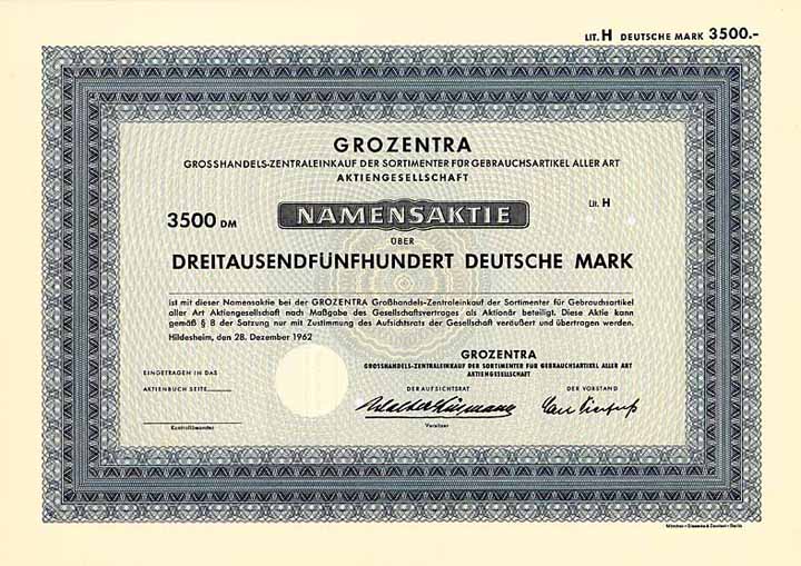 GROZENTRA Grosshandels-Zentraleinkauf der Sortimenter für Gebrauchsartikel aller Art AG