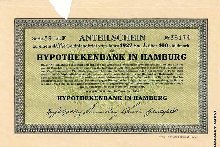 Hypothekenbank in Hamburg