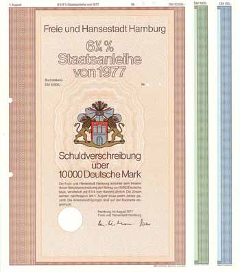 Freie und Hansestadt Hamburg (3 Stücke)