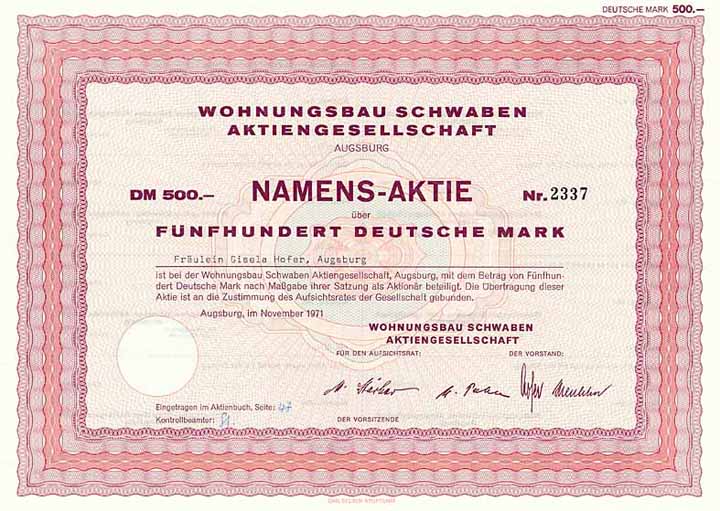 Wohnungsbau Schwaben AG (21 Stück)