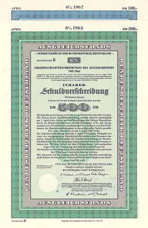 Bundesrepublik Deutschland - Ausgleichsfonds (2 Stücke)