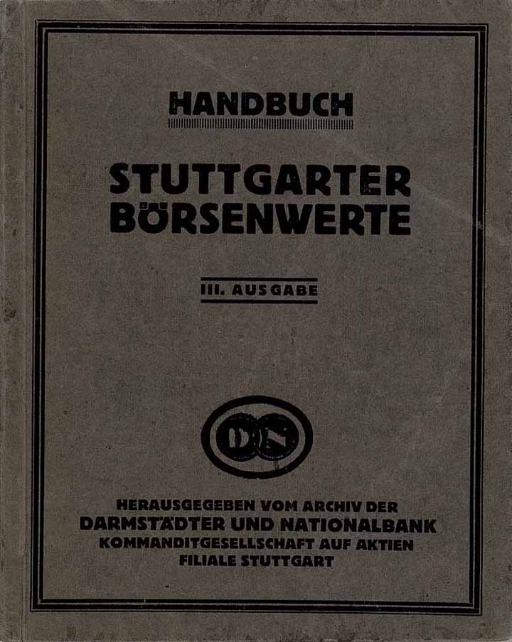 Handbuch Stuttgarter Börsenwerte, III. Ausgabe