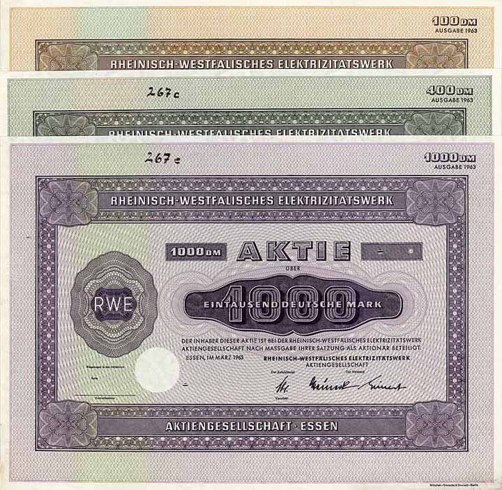 Rheinisch-Westfälisches Elektrizitätswerk AG (3 Stücke)