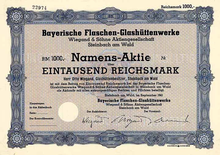 Bayerische Flaschen-Glashüttenwerke Wiegand & Söhne AG