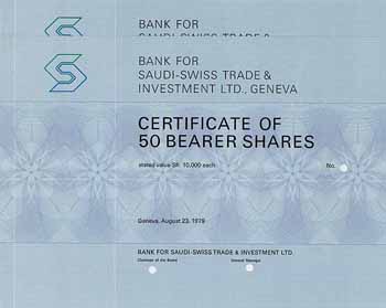Bank for Saudi-Swiss Trade & Investman Ltd. (2 Stücke)