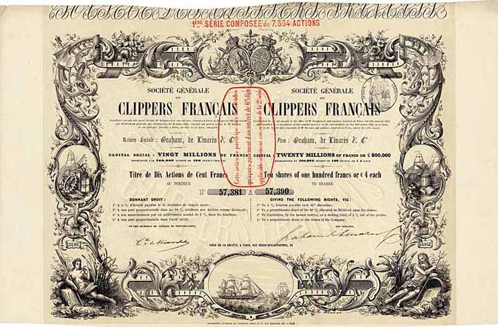 Soc. Générale des Clippers Francais Graham, de Linarès & Cie.