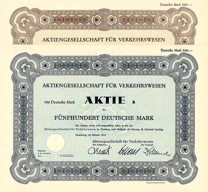 AG für Verkehrswesen (2 Stücke)