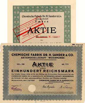 Chemische Fabrik Dr. H. Sander & Co. AG (2 Stücke)