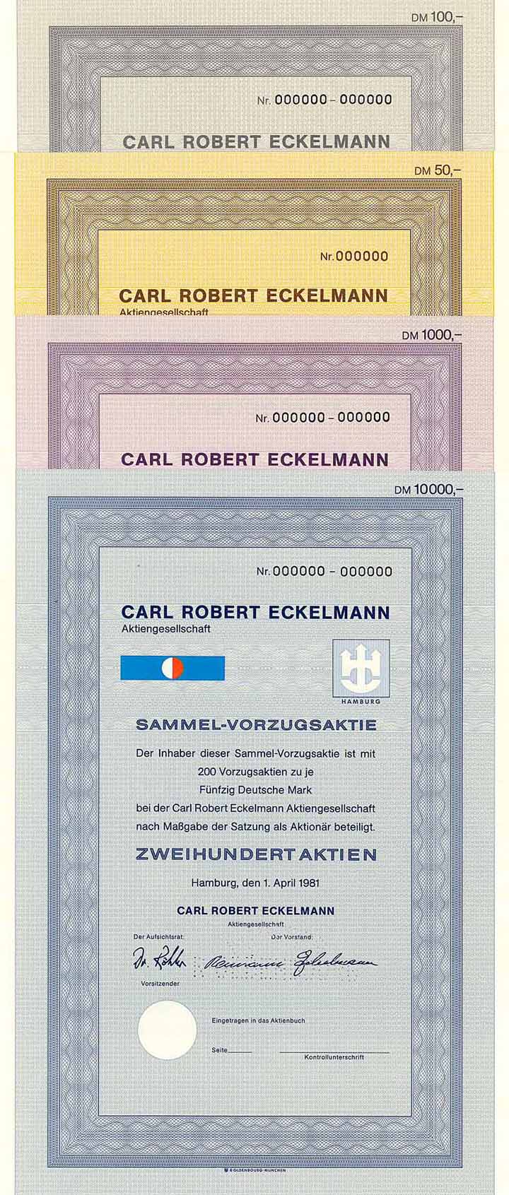 Carl Robert Eckelmann AG (4 Stücke)