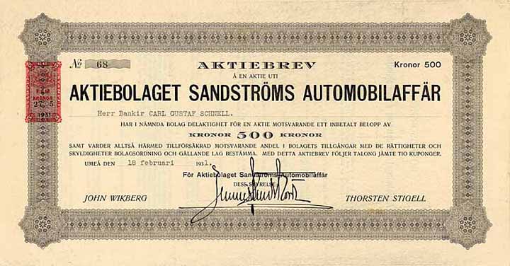 Aktiebolaget Sandströms Automobilaffär