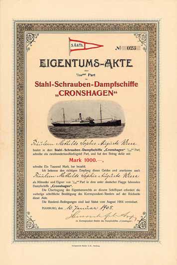 Stahl-Schrauben-Dampfschiff “Cronshagen"