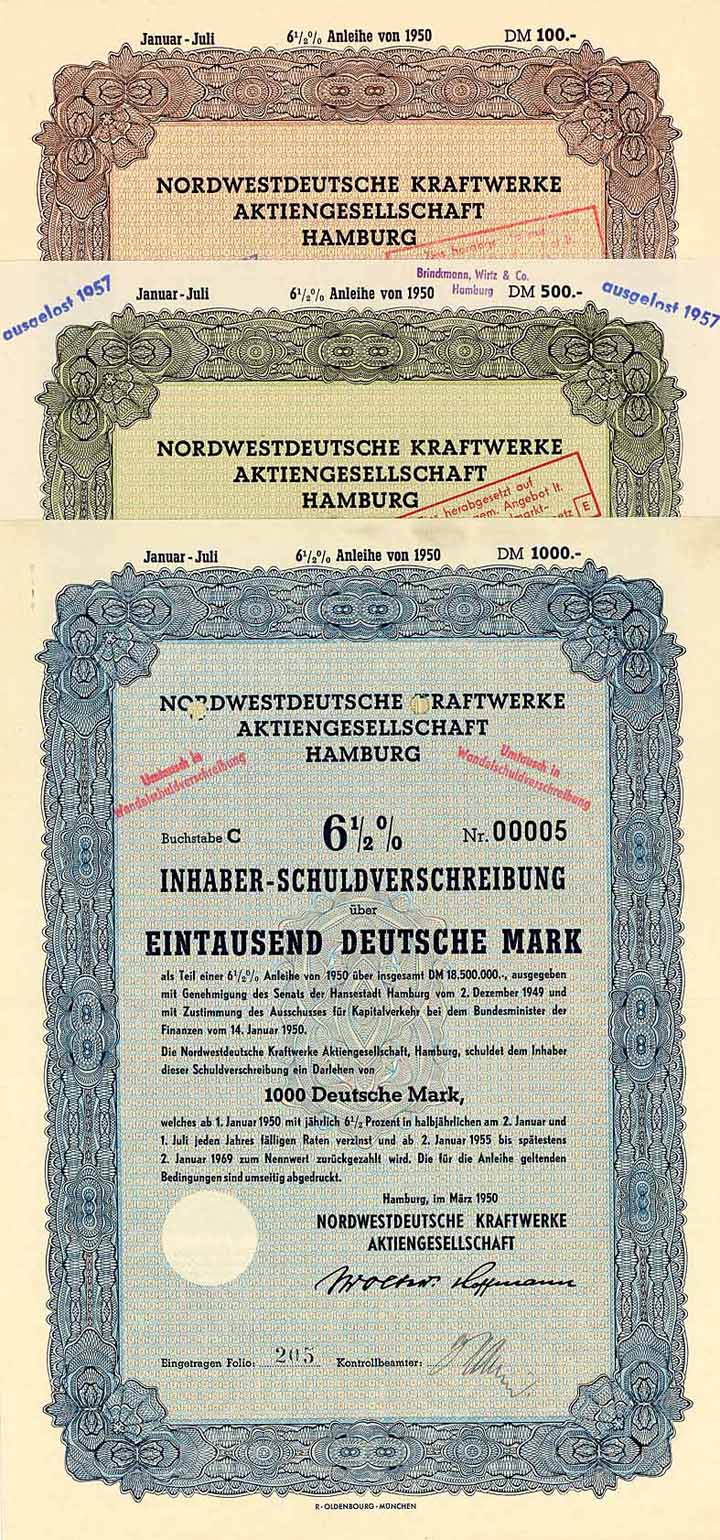 Nordwestdeutsche Kraftwerke AG (7 Stücke)