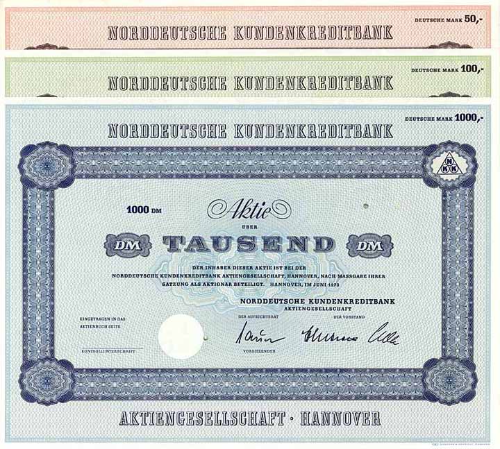 Norddeutsche Kundenkreditbank AG (3 Stücke)