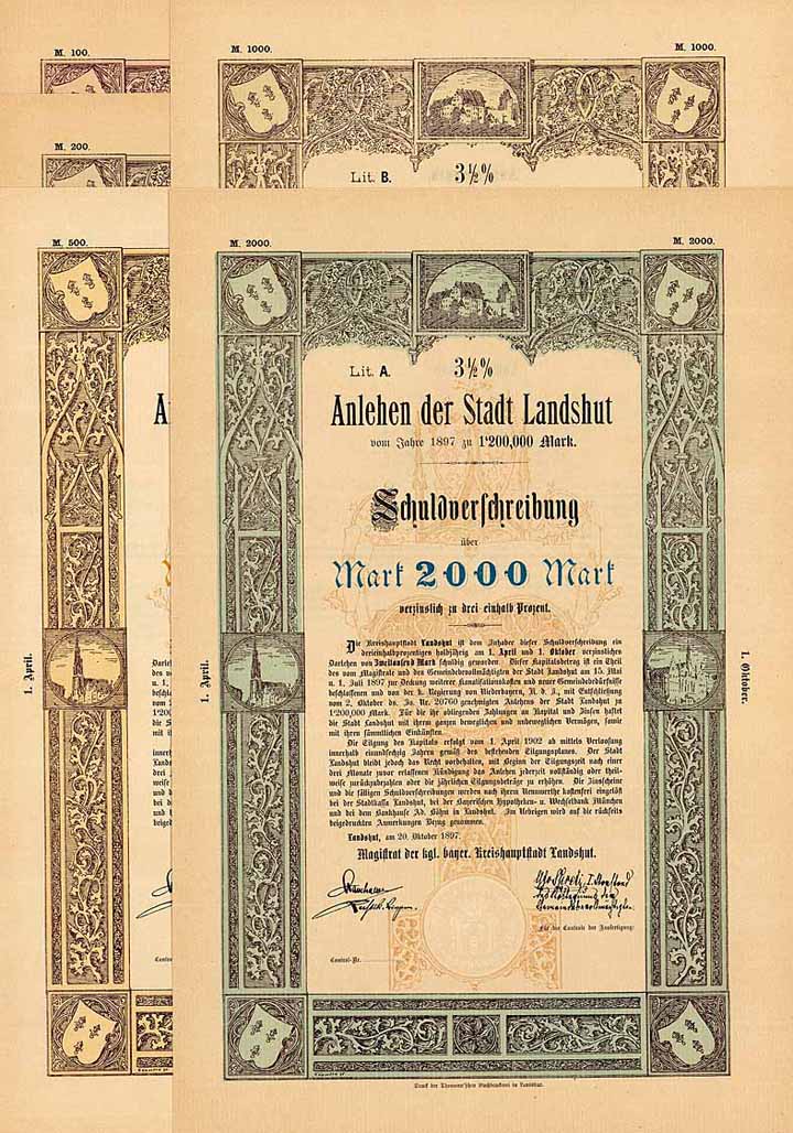 Stadt Landshut (5 Stücke)