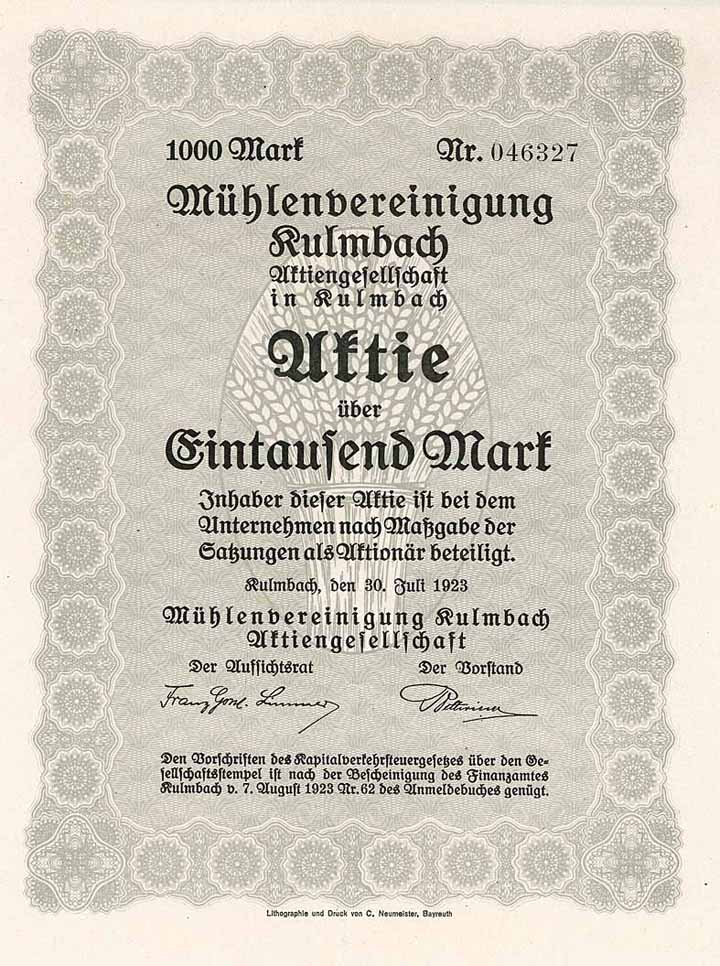Mühlenvereinigung Kulmbach AG