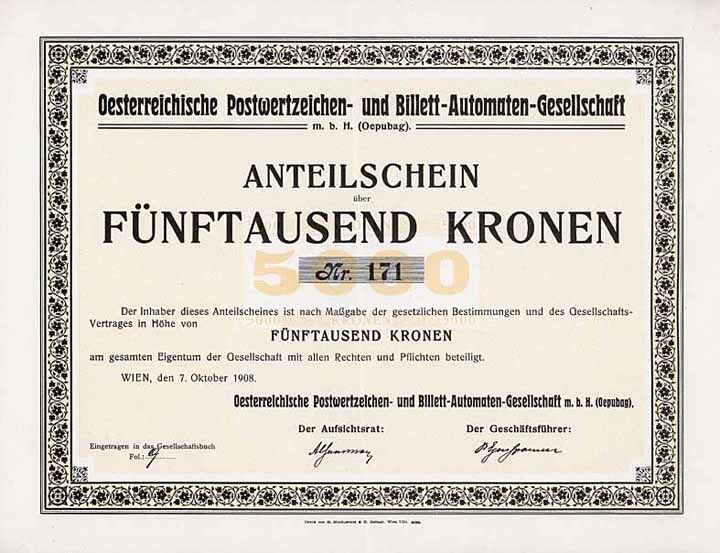 Österreichische Postwertzeichen- und Billett-Automaten-Ges.mbH (Oepubag)
