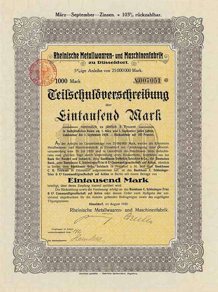 Rheinische Metallwaaren- und Maschinenfabrik