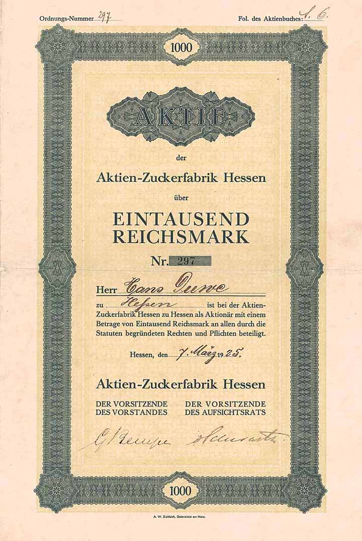 Aktien-Zuckerfabrik Hessen