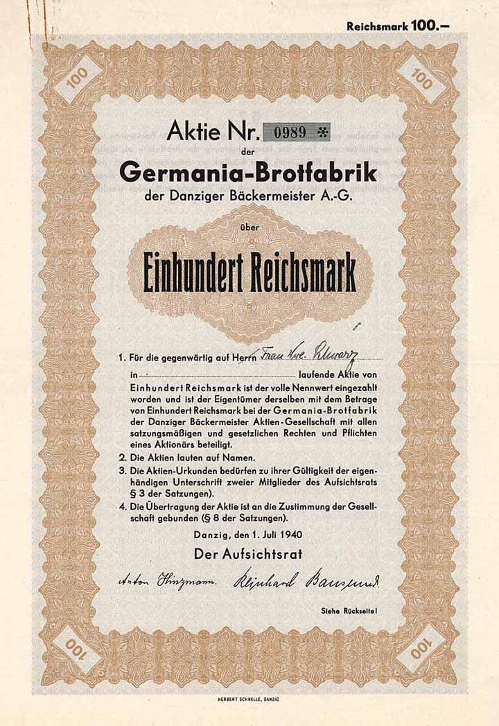 Germania-Brotfabrik der Danziger Bäckermeister AG