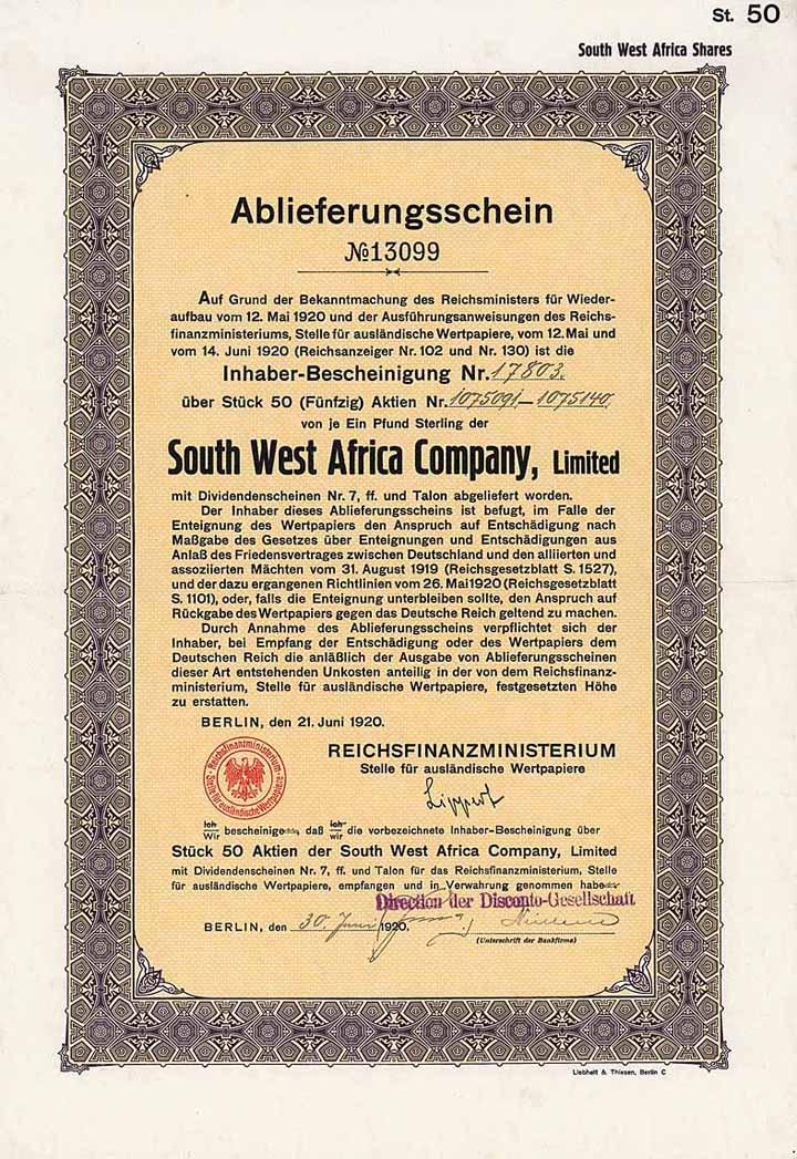 South West Africa Company (Reichsfinanzministerium)