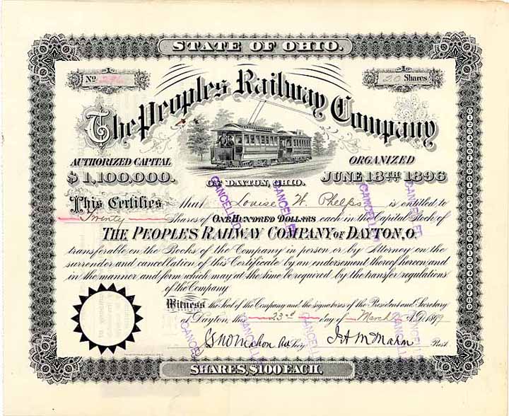 Peoples Railway Co. of Dayton, Ohio