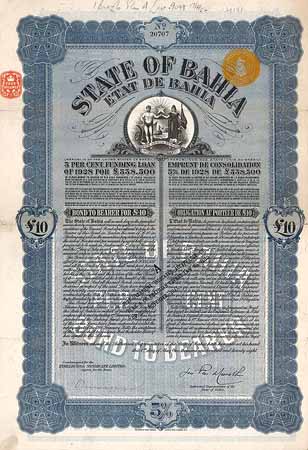 State of Bahia 5 % Funding Loan of 1928