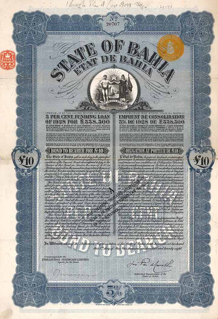 State of Bahia 5 % Funding Loan of 1928