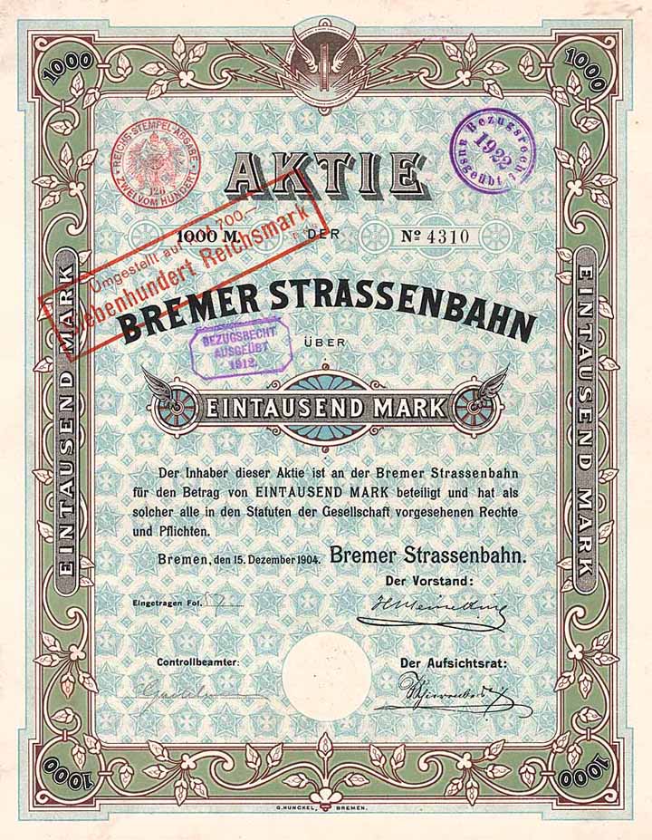 Bremer Strassenbahn (2 Stücke)