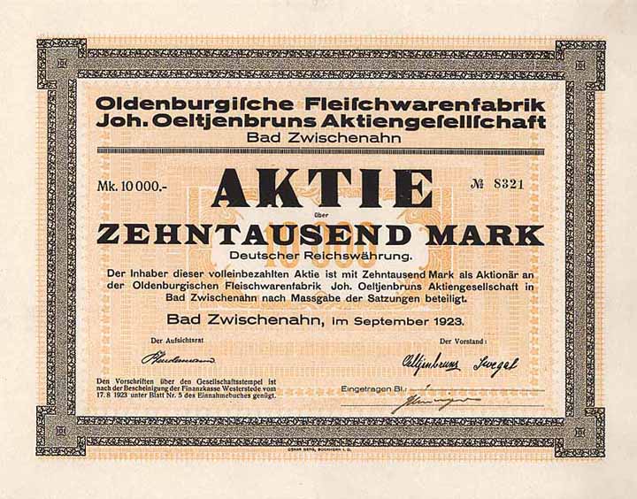 Oldenburgische Fleischwarenfabrik Joh. Oeltjenbruns AG