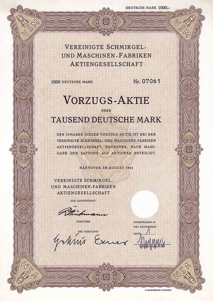 Vereinigte Schmirgel- und Maschinen-Fabriken AG