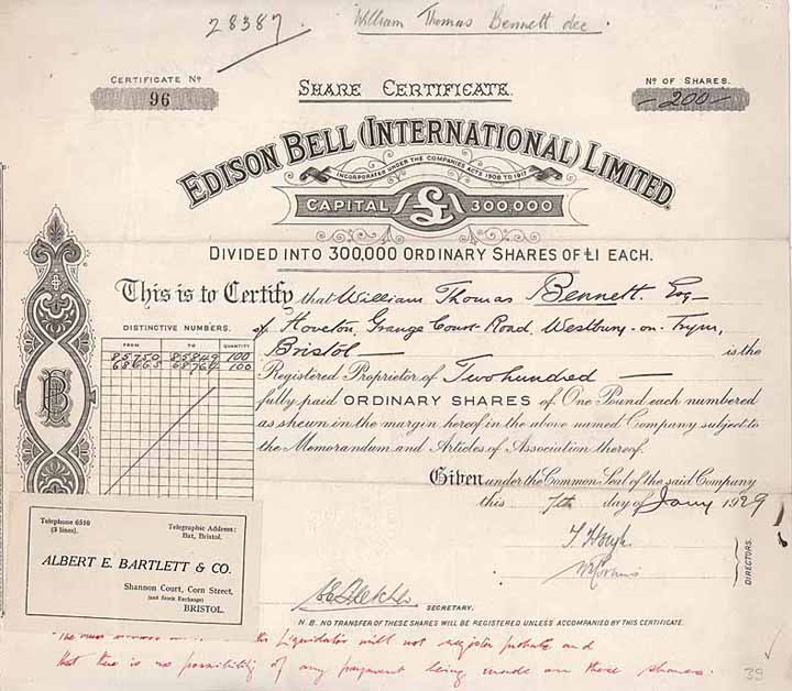 Edison Bell (International) Ltd.