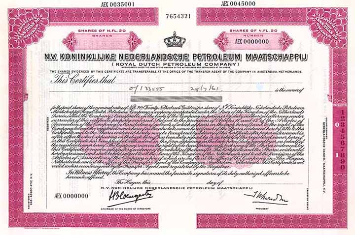 N.V. Koninklijke Nederlandsche Petroleum Maatschappij (Royal Dutch Petroleum Co.)