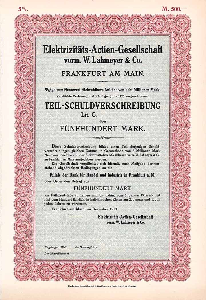 Elektrizitäts-AG vorm. W. Lahmeyer & Co.