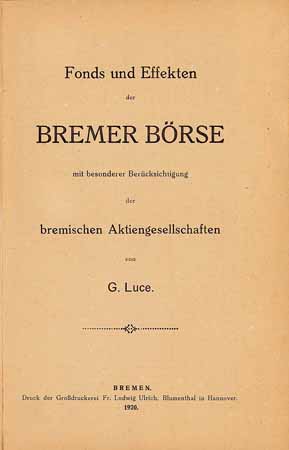 Fonds und Effekten der Bremer Börse 1920