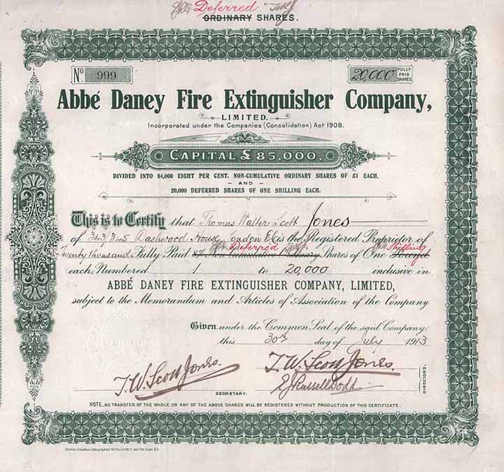 Abbé Daney Fire Extinguisher Co.